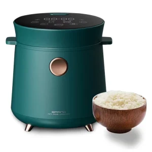 Mini Rice Cooker 1.5 L Microcomputer Control Paddle Timer Function Portable Fast Cooking White Square Cast Iron SS Steamer