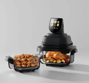 Mini Smart Digital Glass Oil Less Air Fryer Ovens Freidora De Aire in Dual Basket