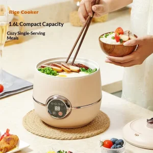 Mini Smart Rice Cooker 1-2 People Multi functional Electric Household Use 12H Keep Warm Auto Power off Rice Soup Porridge Maker