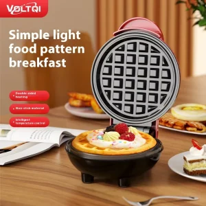 Mini Waffle Maker Machine Toaster Sandwich Maker Set Multifunctional Breakfast Machine Electric Heart Shape Non Stick Aluminum