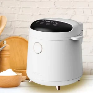 Mini White Rice Cooker 1.5 L Microcomputer Control Paddle Fast Cooking