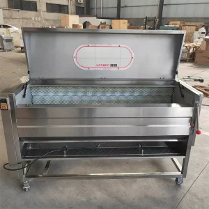 Model 45 of 150 Kg/h Potato, Ginger, Lotus Root, Papaya and Sweet Potato Washing and Peeling Machine for Vegetables and Fruits