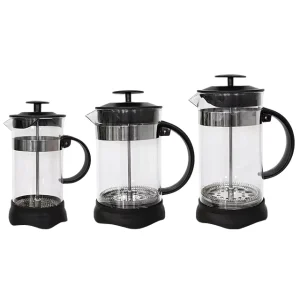 Modern 1000ml French Press Coffee Maker Stainless Steel Borosilicate Glass Cafetiere Large Capacity Coffee Pot Filter Black PP