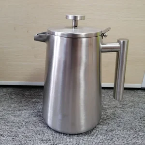Modern Design Stainless Steel Double Wall Insulated Heat Resistant Eco Friendly French Press Coffee Maker