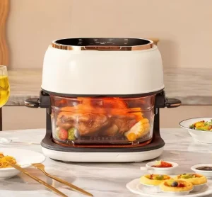 Modern Digital Smart Electric Large Capacity Air Fryer Oven PTFE Non-Stick Visible Multi-Function Plastic