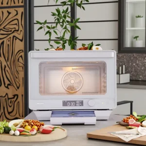 Modern Double Basket Air Oven Air Fryer with Steam Function Stainless Steel Square Shape for Household Baking