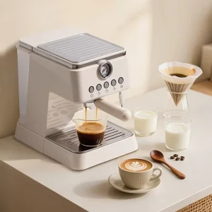 Modern Drip Coffee Machine Electric for Hotels 3 Extraction Modes High Pressure Steam Frothing