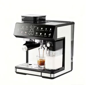 Modern Dual Pump Dual Boiler Programmable Electric Coffee Machine NTC Temperature Control 20 Level Grinding Stainless Steel