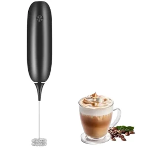 Modern Eco Friendly Wireless Electric Milk Frother Steel Silicone Cap Automatic Mixer Food Safe White Black Plastic Coffee Tea