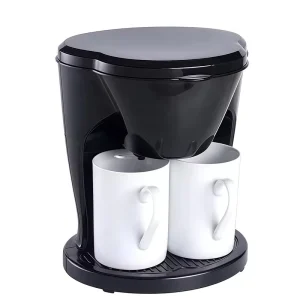 Modern Electric Semi Automatic Mini Drip Coffee Maker 2 Cup Plastic Household Hotel Use Eco Friendly Energy Efficient Class Easy