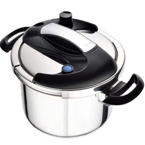 Modern Electric Stainless Steel Pressure Cooker with Glass Lid for Home Cooking on Gas Induction Stove