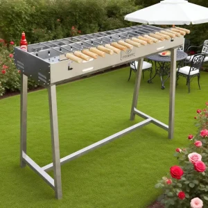 Modern Foukou Cyprus Whole Stainless Steel Spit Rotisserie BBQ Grill Roaster with Motors