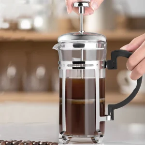 Modern French Press Coffee Maker Heat Resistant Glass Manual Brewer for Coffee and Tea Eco Friendly and Easy to Clean