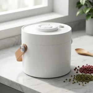 Modern Kitchen Countertop Stainless Steel Airtight Eco Friendly Handle 2L Capacity Manual Pressure Vacuum Sealed Storage Box