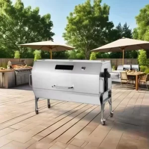 Modern Outdoor Portable Stainless Steel BBQ Grill with Infrared Burners and Flame Safety