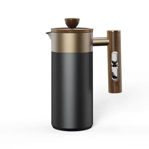 Modern Portable French Press Coffee Maker Stainless Steel Body 800ml Capacity Hourglass Timer Handle Eco Friendly Manual