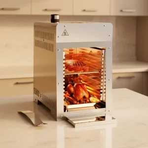 Modern Premium Outdoor Commercial Stainless Steel Gas BBQ Steak Grill Rotisserie Machine Portable Home Chicken Smokeless Indoor