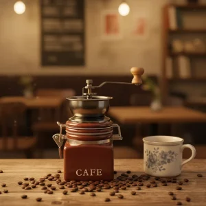 Modern Retro Mini Manual Coffee Mill Hand Crafted Ceramic Eco Friendly Stainless Steel Coffee Grinder for Home Use