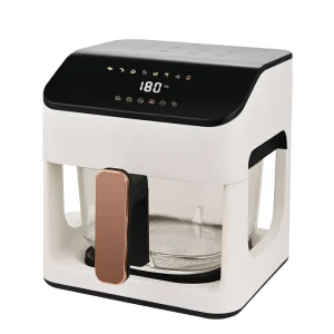 Modern Square Design Fully Automatic Electric Air Fryer Intelligent Temperature Control Transparent All Glass Pot Plastic