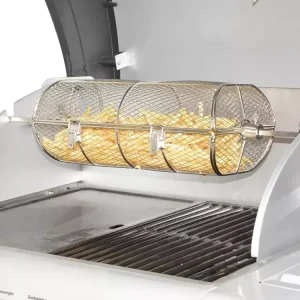 Modern Stainless Steel BBQ Rotisserie Basket Grilling Cage Accessories Corrosion Resistant Heat Resistant