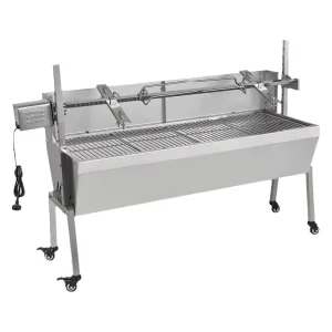 Modern Stainless Steel Powder Coated Large Rotisserie Machine Automatic Shut-Off Piezo Ignition Outdoor Parties Campfires