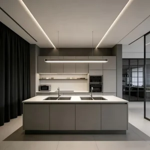 Modern Style Project Wood Veneer Soft Close Eco Friendly Waterproof Customizable Modular Storage Kitchen Cabinets