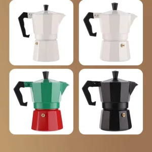 Moka Pots Espresso Maker Single Valve Moka Pot Home Stovetop Espresso Maker 3 6 Cup Aluminum for Gas Electric Stoves