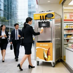 Moseener Commercial Use Soft Serve Gelato Ice Cream Machine Maker for Fruit Milk Water Flour Nuts