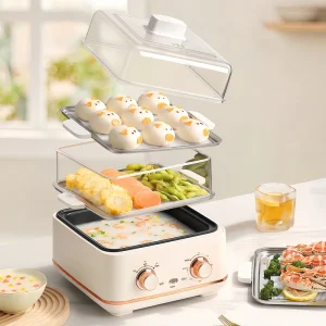 Muliticunction Fast Steam 3 Layer 18L Large Capacity with Electric Cooker Pot Food Steamer