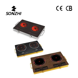 Multi Desk Drop in Hot Plate IH 2 Burner Electrical Smart BBQ Electric Infrared Cooker Sensor Touch Control Stainless