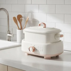 Multi Electric Stove with Food Steamer Heating Adjustment Electric Frying Pan for Small Kitchen Appliances