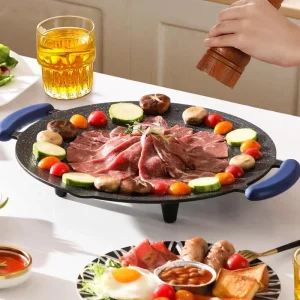 Multi Function Electric Grill Pan Smokeless Non Stick Outdoor Hotel Oven Barbecue Frying Meat Fish Steak