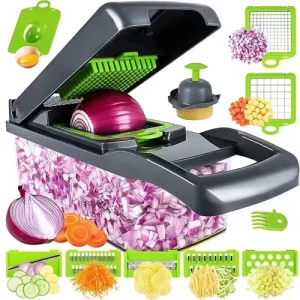 Multi-Function Manual Kitchen Slicer Chopper Potato Cutter Grinder Food Processor Chopper Slicer Machine Shredder Cutting 16 In1