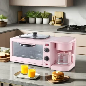 Multi Functional 3 in 1 Breakfast Maker Large Capacity Oven 600mL Coffee Machine Non Stick Coating Pan Household Kitchen Appliance