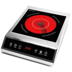 Multi Functional Commercial Black Crystal Hot Plate 3500W Electric Cooktop Built In Stainless Steel Portable RV Ready