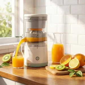 Multi-Functional Electric Orange Juicer Portable Home Fruit Juicer with Automatic Residue Separation Battery Powered