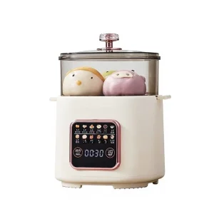 Multi Functional Electric Plastic Double Layer Egg Cooker & Steamer Touch Control 400W Breakfast Maker Onsen Egg Boiler