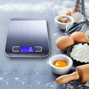 Multi Functional One Click Peeling Waterproof Stainless Steel LCD Backlight 1g Precision Battery Powered Kitchen Scale