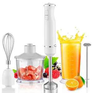 Multi Purpose Hand Blender 3 Power Levels (500/1000/1200W) with Stepless Speed Control & Detachable Body