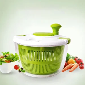 Multi Use Home Kitchen Plastic Salad Spinner Vegetable Washer Dryer Drainer with Bowl and Colander Lettuce Spinner