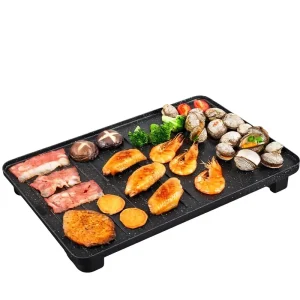 Multi function 1800W Electric Grill Smoke free Portable Griddle Manual Control Commercial Barbecue