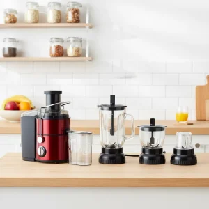 Multi function Blender Mixer Stainless Steel Glass Jar Electric Juicer 1.0L Capacity 800W Motor 4 Blades 3 Speed Double