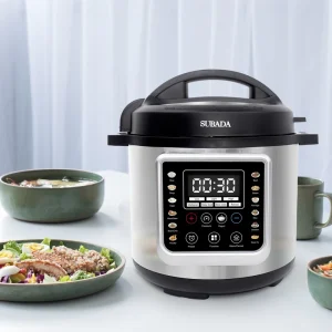 Multi-function Pressure Cooker 6L 1000W for Soup Meat Steak All-in-1 Stainless Steel Electric Rice Cooker