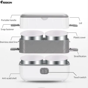 Multi functional 2L Heating Cooking Lunch Box with Two Layer Automatic Function