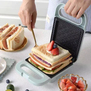 Multi functional Breakfast Machine Double sided Heating Bread Toaster with Handle Sandwich Electric Griddle Toast Bread Machine