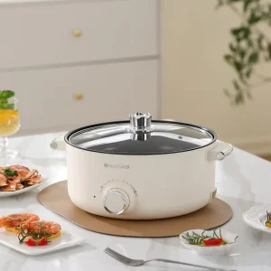 Multi-functional Electric Cooking Pot With Double Handles Household Electric Cooker Plastic Steamer Food Electric Pot Cooker