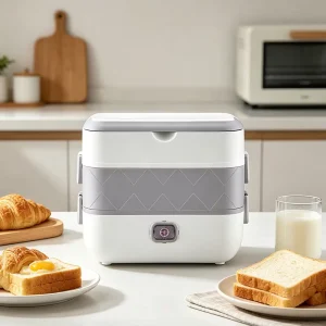 Multi functional Electric Heated Lunch Box Stainless Steel Liner Portable Food Warmer Mini Rice Cooker for School Home Office
