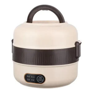 Multi functional Electric Stainless Steel 1L Lunch Box Egg Boiler Steam Cooking Steaming Functions Eco Friendly Household Car