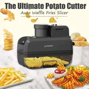 Multi functional Kitchen Cutting Vegetables Potato Cutter Auto Waffle Fries Slicer
