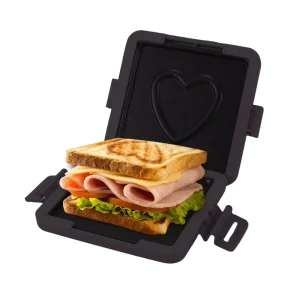 Multi functional Microwave Sandwich Maker with Heat resistant Silicone Strap Heart shaped